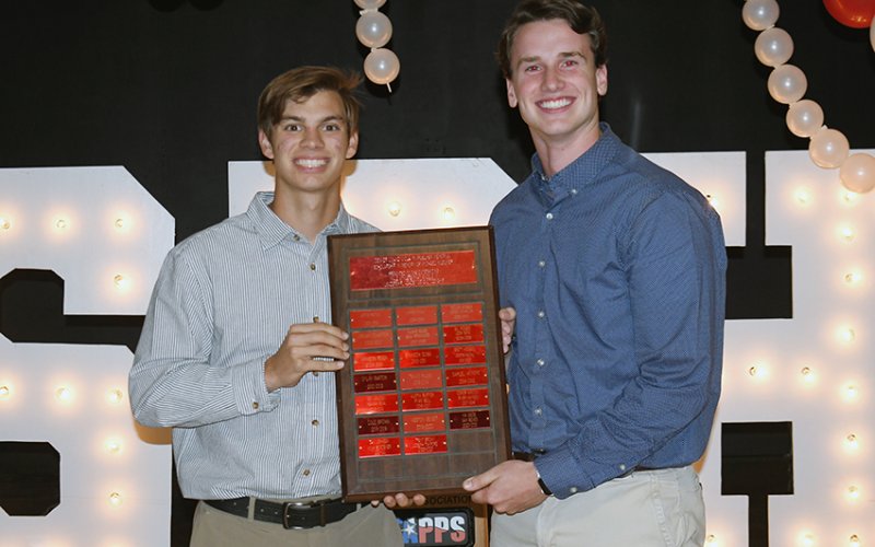 Michael Muelker Scholarship winners. from left is Trent Brown and Joseph Twyford. Photo by Mark Lube.