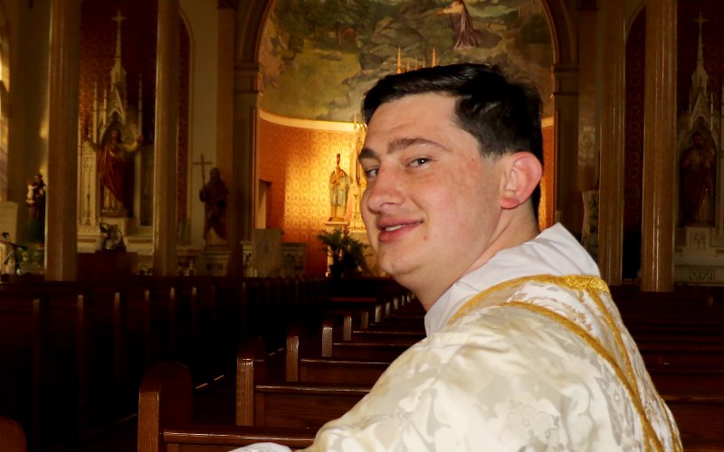 Ryan Kapavik, just days before he accepts his role as priest. He'll be joining Holy Family Catholic Church in Victoria, where he'll serve as parochial vicar of that congregation and chaplaim of the Victoria Police Department.