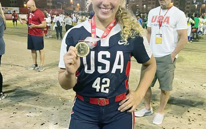 Addison Otto contributed to the Team USA 15U softball team winning tournaments in Peru and Japan recently to qualify for the World Cup later this year. Photo courtesy of Cheryl Otto Kasper.