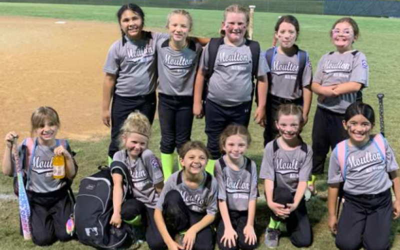 Pictured are, kneeling from from left, Karaline Claybourn, Madden Moore, Dillon Colburn, Hope Pierce, Hazel Pierce, and Skyra Kalisek; back from left, April Hernandez, Bailey Wagner, Olivia Gonzales, Joyce West, and Gracie Stringer