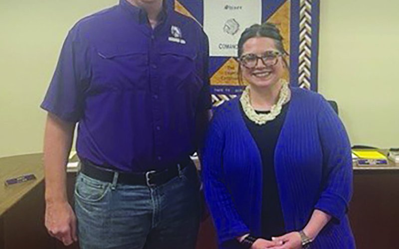 Superintendent Alex Remschel is pictured with the new elementary principal, Michelle Turek.