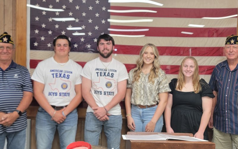 Pictured are, left to right, Jimmy Strait, Nate Boedeker, Kyle Muehlstein, Faith Machart, Charlotte Grosenbacher and David Muehlstein.