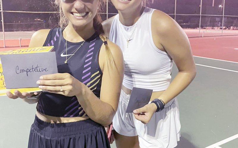 2nd Annual Half Moon Holidays Ladies Tennis Tournament. Competitive division winners are Alexandra Guilarte and Gaby Guilarte. Photo courtesy of Half Moon Holidays.