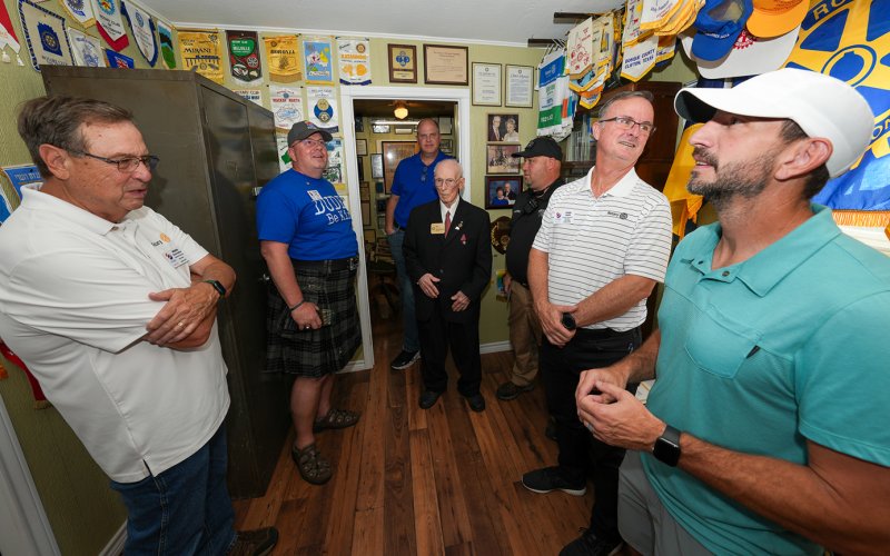 Touring the Rotary Room at Wolters Museum.