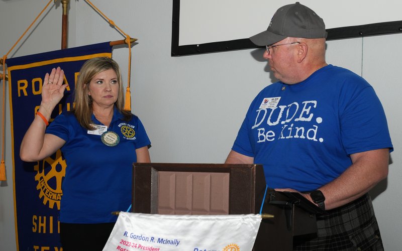 DG Crouch swore in Melanie Nevlud as President for 2023-2024.