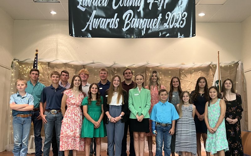 Lavaca County 4-H Recordbook participants: front row, left to right, Jake Good, Ryan Janak, Amanda Janak, Ashlyn Pustka, Callie Chrismon, Keely Knesek, Tanner Pustka, Annabelle Ischy, and Elsie Dietz; back row, left to right, Clayton Haas, Brady Haas, Zachary Henke, Nathan Henke, Elliott Peters, Lani Pilat, Macey Pustka, Sophia Etzler, and Lexie Ischy.