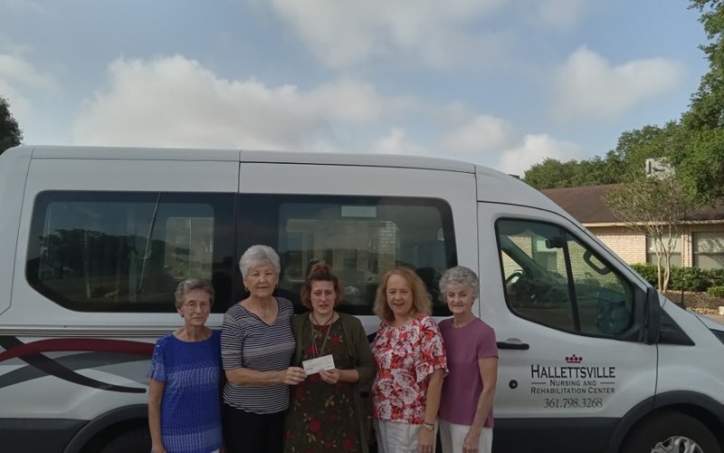 Hallettsville Nursing &amp; Rehab - left to right, Anita Grabarkievtz, assistant activities director Shannon Spell, Monica Peters and Gussie Kelnar.