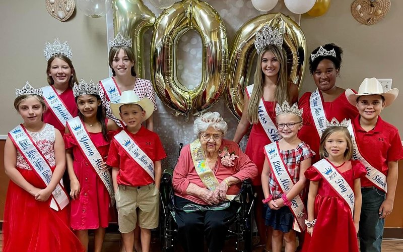 Millie is shown with the Shiner Royalty Court.