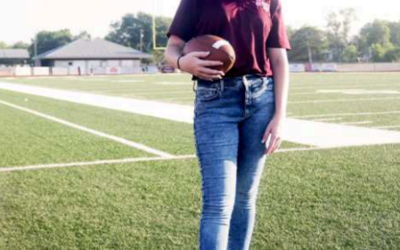 Amelia Orr is in her fourth year as manager for the Hallettsville Brahma football team. She was also the manager for the Brahma basketball team. Chuck Grafe/Tribune-Herald