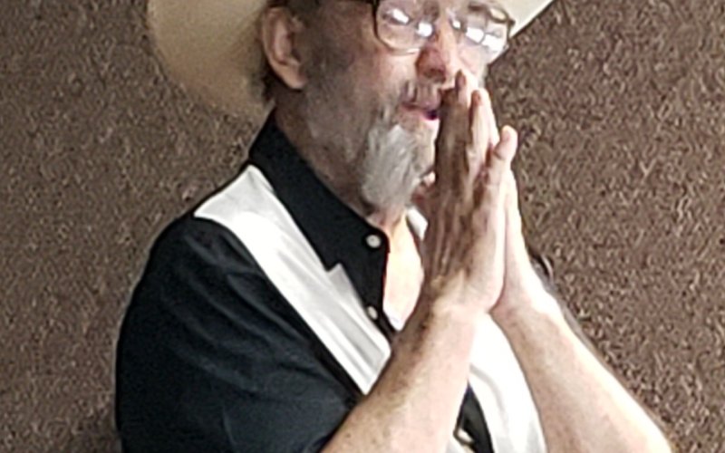 Junot shows his appreciation to comments made during his 2021 induction to the Texas Fiddlers Hall of Fame in Hallettsville.