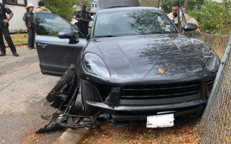 A car pursuit that started in Schulenburg last Wednesday morning ended when it collided with a fire hydrant on Hallettsville's south side at the intersection of Main and Jerry streets, later that afternoon.