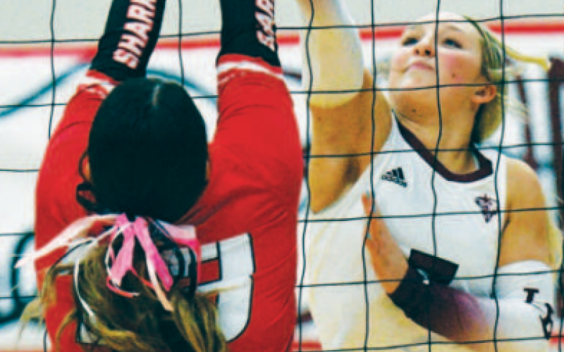 Ella Amsden against Palacios here Oct. 13. Chuck Grafe/Tribune-Herald