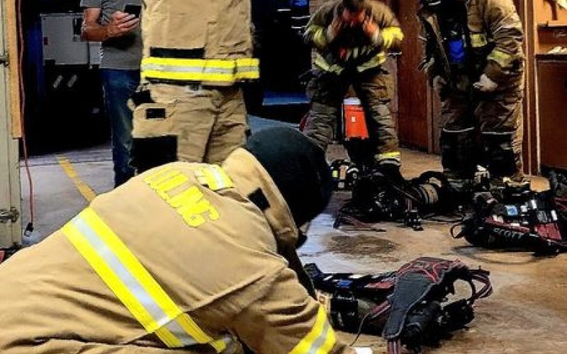 Shiner Fire Department volunteers at a recent training session.