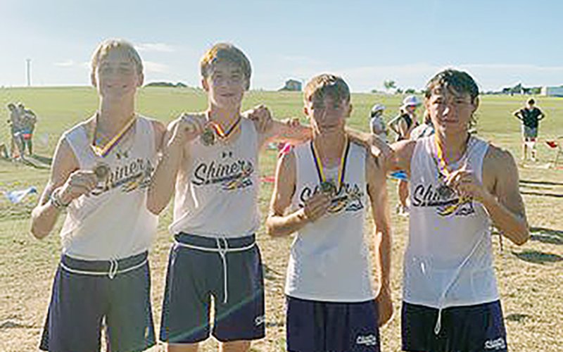 Shiner boys from left are Boe Boehm, Landen Christensen, Caleb Cowan and Elijah Mesa. Photo courtesy of Michelle Winkenwerder.