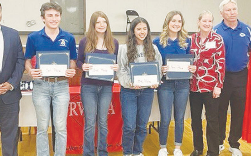 Pictured are the essay contest winners from surrounding area schools for the 2023 15th annual Constitution Essay Contest at the Yoakum Community Center on Wednesday, Nov. 8.