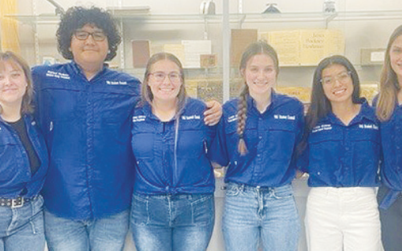Yoakum High School’s Student Council (StuCo) officers made a presentation to the school board on plans for a rather ambitious campus beautification project at their school. StuCo members include, from left, Jordyn Eviez, Rafael Qulipas, Illana Garcia, Leah Muenich, Abbie Galvan and Samantha Adamek.