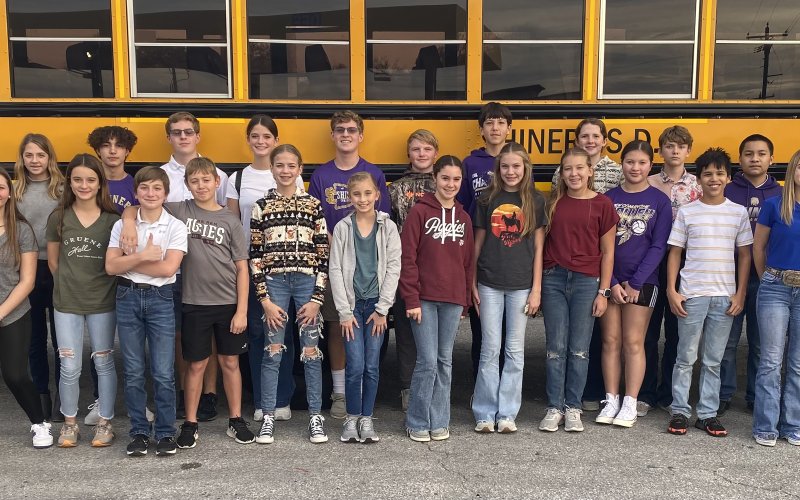 Front row, left to right, Markie Egan, Rosario Varas, Marie Johnson, Bryce Pohler, Colby Nichols, Tatum Carson, Blair Epley, Mallory Johnson, Caroline King, Brynlee Langhoff, Dannice Beinhauer, Josh Lecon, Jewel Caka and Logan Benavidez; back row, left to right, Raleigh Moore, Jacob Rainosek, Gavin Wallace, Reagan Horn, Collin Wallace, Luke Dierlam, Felix Nieto, Whitley Lyons, Tobi Gipson, David Garcia, Juan Vanegas and Alex Jensen.