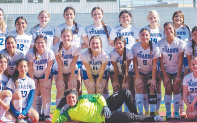The Yoakum HIgh School (YHS) Lady Bulldog Soccer Team placed third in the Yoakum Tournament. Contributed photo.