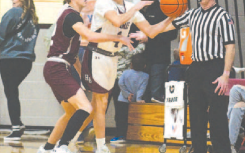 Trey Satterwhite looks for an open teammate during the 54-34 victory over Industrial here Tuesday, Jan. 9. Chuck Grafe/Tribune-Herald