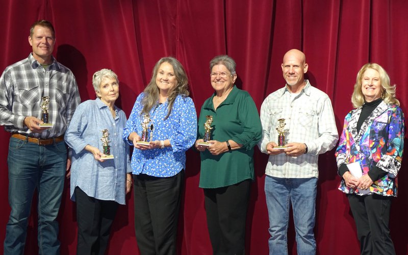 Pictured from the left:  Gabe Adamek; Sandy Machacek; Diane McCommas; Elaine Berkovsky; Don G. Kaspar Foundation—Joe Patek Award, accepted by David Ehrig, who is Director of the Foundation, and Josh Kaspar, who presented the awards.