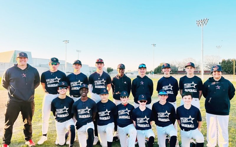 hiner Stars 14U team members pictured front row from left to right are Jericho Jackson, Jarvis Williams, Darian Deleon, Levi Leonard, Bryce Chovanetz, Clay Reen Watkins and Edward Kubenka. Back row from left to right are Coach Blue Hybner, Brycen Rosales, Nate Chaney, Tristan Vesely, Jordan Jones, Wyatt Kurtz, Dylan Henneke, Joseph Smith and Sam Pruett. Photo courtesy of Kevin Filip.