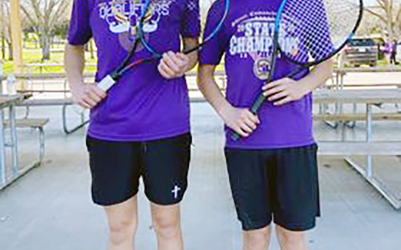 Carson Brown and Aiden Stowe -3rd  place Boys Doubles. Photo courtesy of Desiree Nitsch.