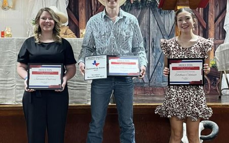 Trenton Meisetschleager, 2024 Outstanding Senior Award, along with fellow nominees Julianna Buehring and Estefania Colchado