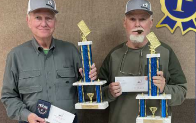 The annual State Championship 42 Domino Tournament was held this past Saturday at the Hallettsville KC Hall with Tom Fry (left) and John Harrison, both of Deer Park taking the title. Contributed photo