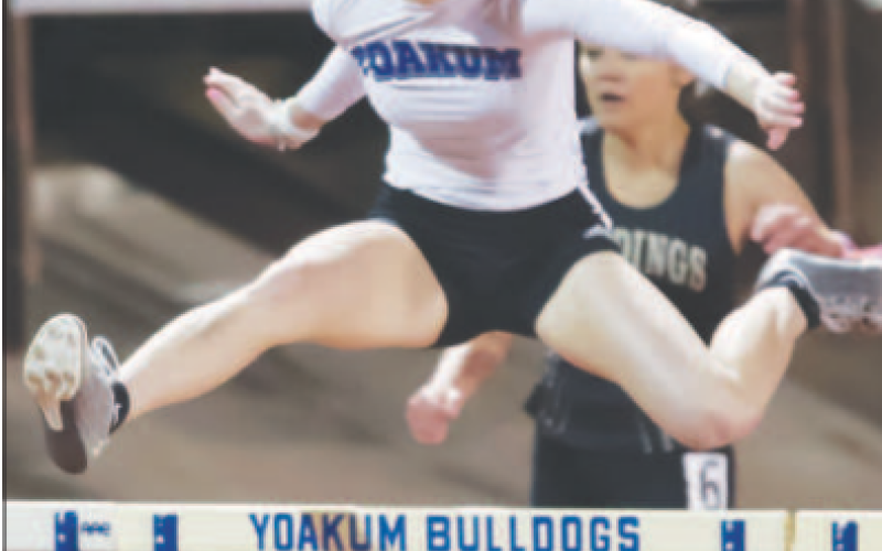 Emmie Leftwich was second in the 300 hurdles. Photo courtesy of Raymond Rosas.