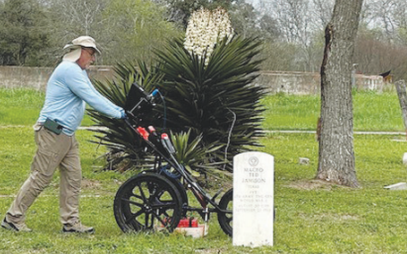 Via Vista Mappings representative Scott Fields scaled the entire African American Cemetery and discovered that there were 456 unmarked graves out of 185 marked ones.