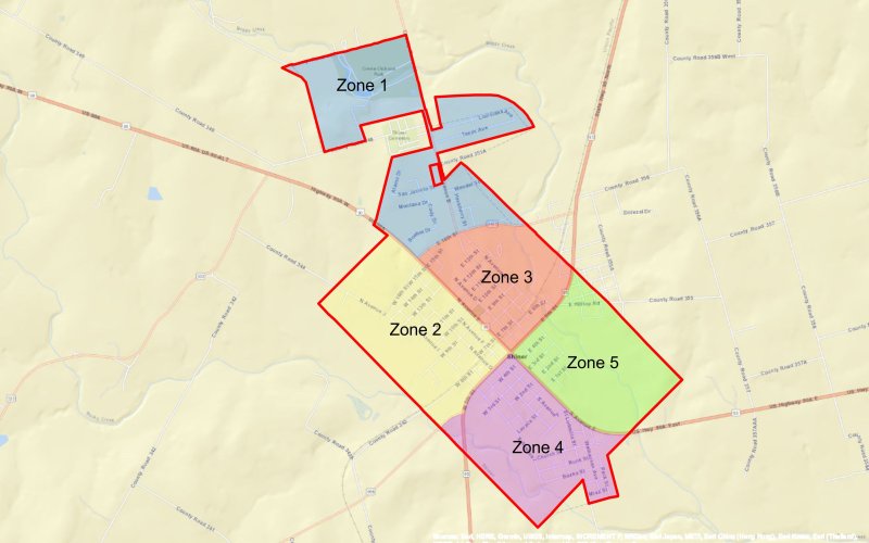 Pictured is the work zone map.