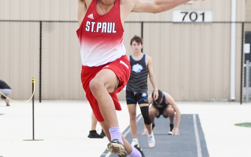 Zeke Rodriguez got second in long jump with 20 feet, 3 1/2 inches. Photo by Mark Lube.