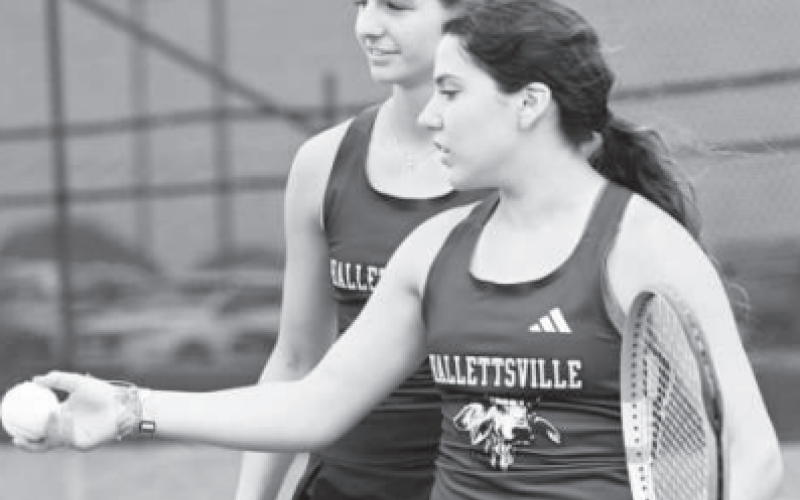 April Leopold, foreground, and Olivia Etzler qualified for the regional tournament for the third year in a row. Chuck Grafe/Tribune-Herald