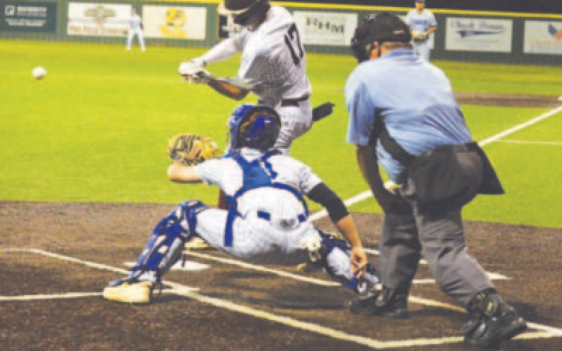 Tanner Wagner hits a RBI double in the first inning vs. Yoakum. Chuck Grafe/ Tribune-Herald
