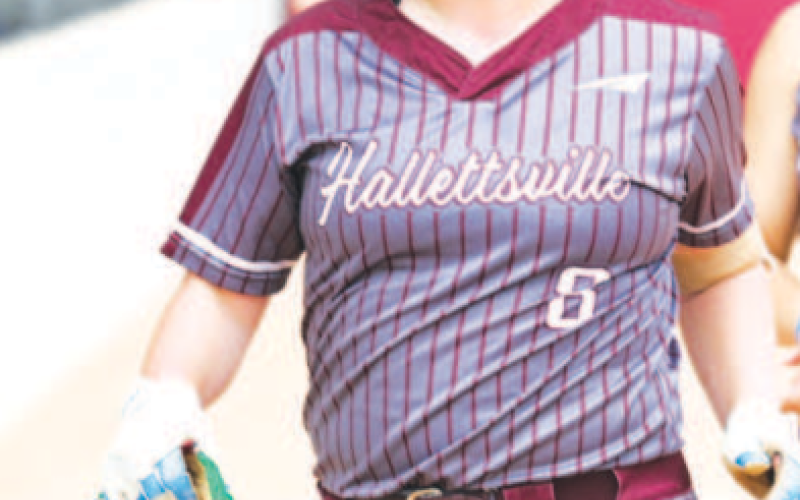 Macie Jansky got to wear the home run sombrero after hitting her team-leading 14th Friday. Chuck Grafe/Tribune-Herald