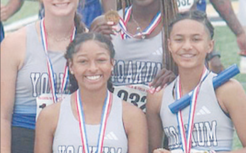 4x100 Relay Team will run at the State Meet at 5 p.m. in Austin. The Lady Bulldogs made it in the wildcard spot. Contributed photo.