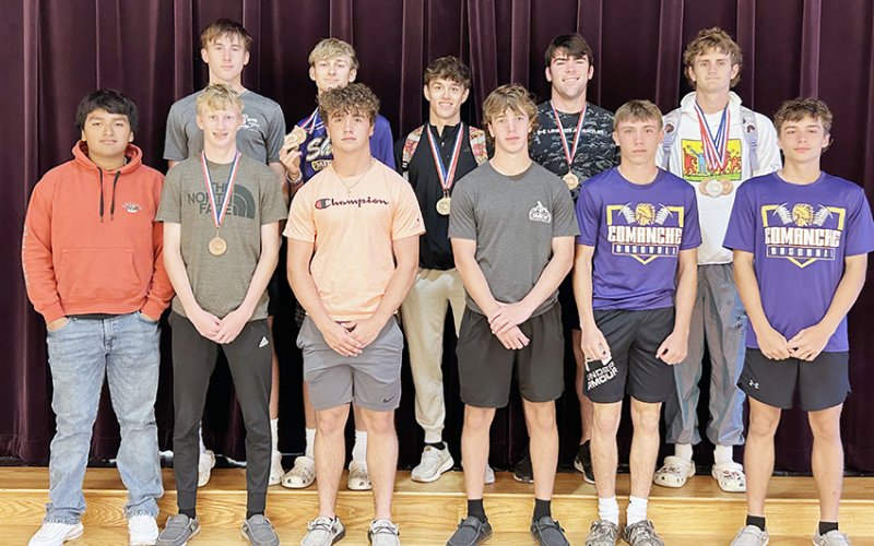 The Shiner boys placed fifth in the area track meet in Thrall last Thursday. Photo courtesy of Randy Palmer.