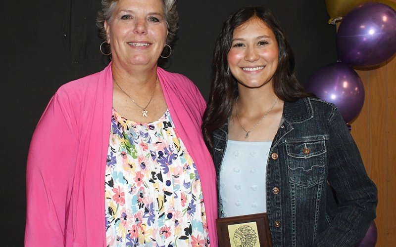 Comanche Hustle Award Brooke Palmer (right). Also shown is Kristi Peterson (left). Photo by Mark Lube.