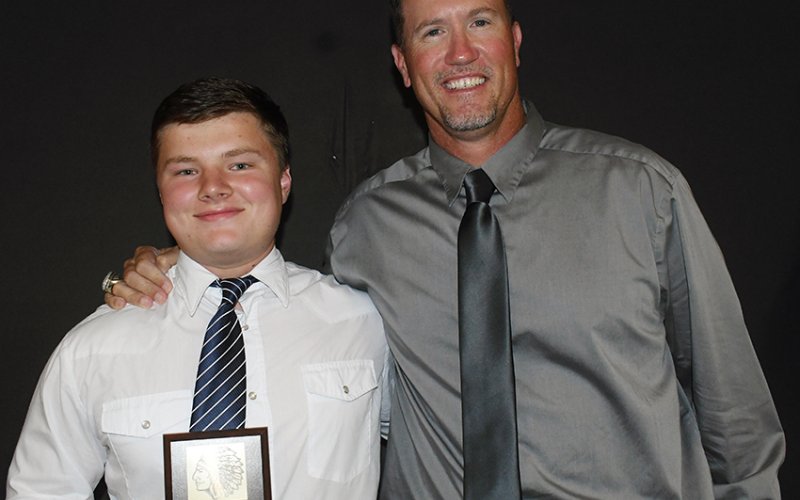 Comanche Hustle Award Kyle Kramer (left). Also shown is Randy Palmer (right).Photo by Mark Lube.