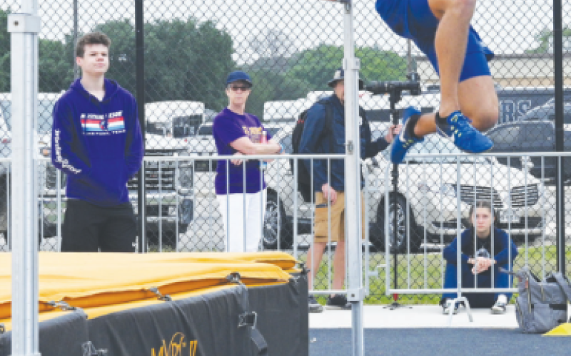 Nic Angerstein won the high jump at the regional meet. Chuck Grafe/TribuneHerald