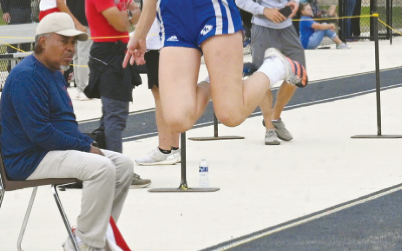 Elena Grahmann won the triple and long jumps with a PR in the triple. Chuck Grafe/Tribune-Herald
