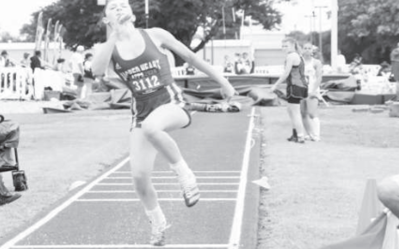 Elena Grahmann went out in a blaze of glory by scoring 26 points in the TAPPS Track and Field Championships. Mark Lube/Shiner Gazette