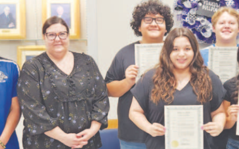Yoakum Bulldog Band All-State Band Members.Head Band Director: Dr. JenniferVoges. Band Directors: Aaron Villarreal and Lacy Orsak. Three Yoakum High School students were selected as members of this year’s 3A All-State Band.One student was selected to the 4A All-State Band. Rafael Quilpas: all four years member of All-State Band with this year 5th chair French horn for 4A All-State Band; Abbie Galvan: 2nd year in a row 3A All-State Band earning 20th chair clarinet; Delanie Dominguez..