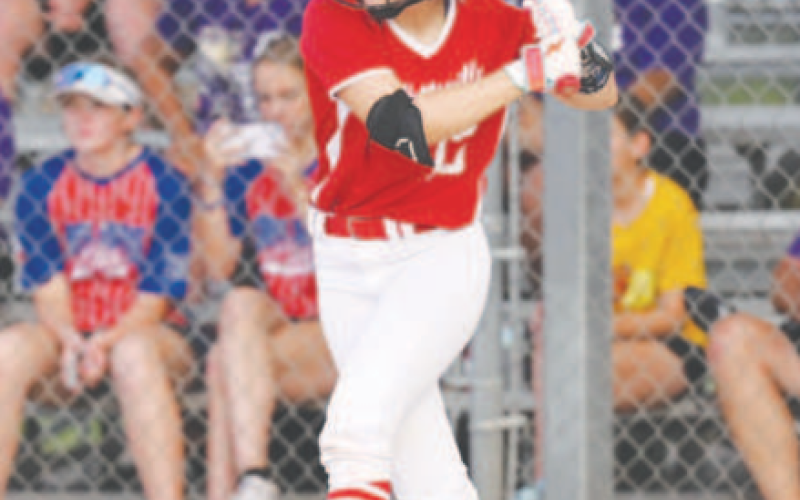 Lead off hitter Blair Ranly scored three runs and had two hits in the victories over Shiner. Chuck Grafe/Tribune-Herald