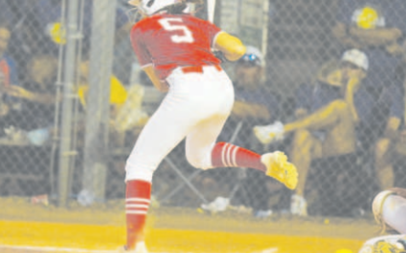 Reese Sklar gets out of the way of a pitch in the first meeting with Shiner. June 18. Chuck Grafe/Tribune-Herald