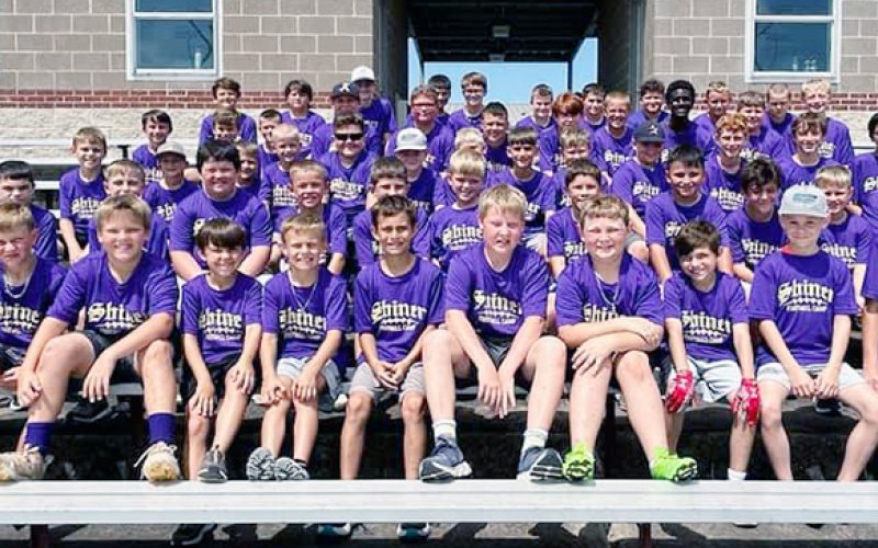 Shiner ISD held a football camp for about 60 athletes incoming grades 3-9 last week. The camp was staffed by the Shiner ISD football coaching statt. Photo courtesy of Daniel Boedeker.