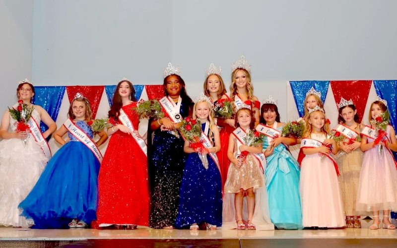2024 Shiner Royal Court: l-r: Anna Ashcroft, Junior Miss Shiner 1st Runner up, Dawson Shimek, Heart of Shiner, Piper Wallace, Young Miss Shiner 1st Runner up, Patricia Price, Junior Miss Shiner, Scarlett Stefka, Young Miss Shiner, Alena Winkenwerder, Junior Miss Shiner Ambassador, Callie Sevcik, Miss Shiner, Sofie Kvinta, Tiny Miss Shiner, Jurnee Perez, Little Miss Shiner, Harper Strzelczyk, Young Miss Shiner Ambassador, Tessa Donaldson, Tiny Miss Shiner 1st Runner up, Jentry Groce-Smith, Little Miss Shiner