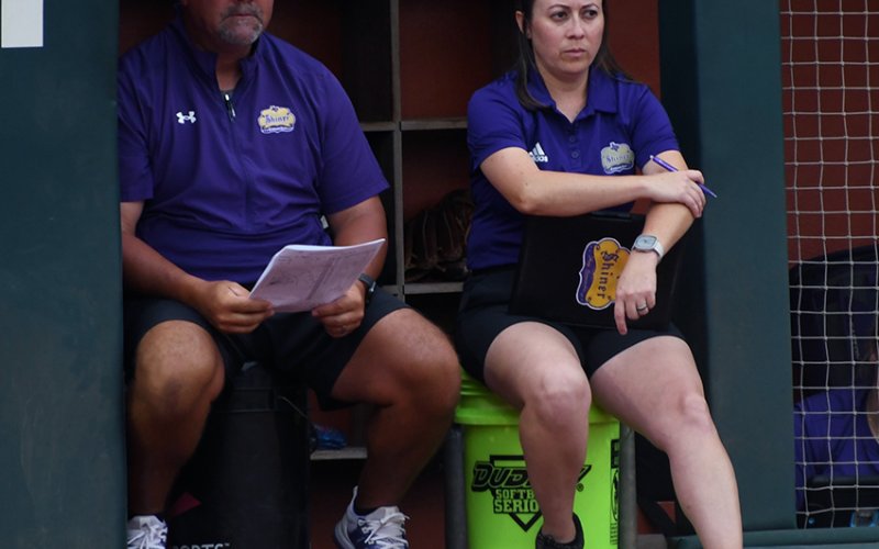 THSCA  Softball Coach of the Year Jason Keller (left). Photo by Mark Lube.