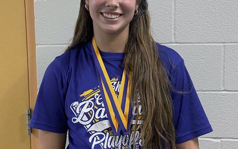 Senior Chesney Machacek was selected for the Shiner Tournament All-Tournament Team. Photo courtesy of Desiree Nitsch.