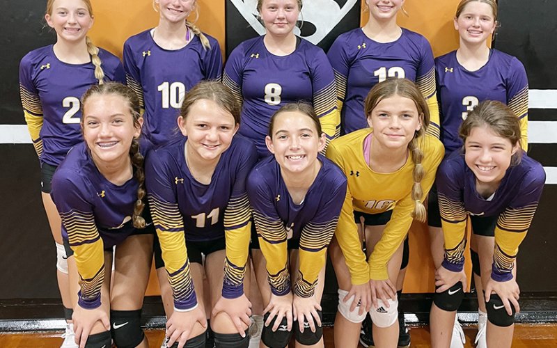 7th grade. Front row from left are Addison Ulcak, Reese Lyons, Hailey Malina, Bree Nitsch and Ally Trojack. Top row from left are  Pyper Neskora, Kendyl Boehm, Charlotte Hairell, Eastyn Pohler and Lola Hornacky. Photo courtesy of Courtney Johnson.